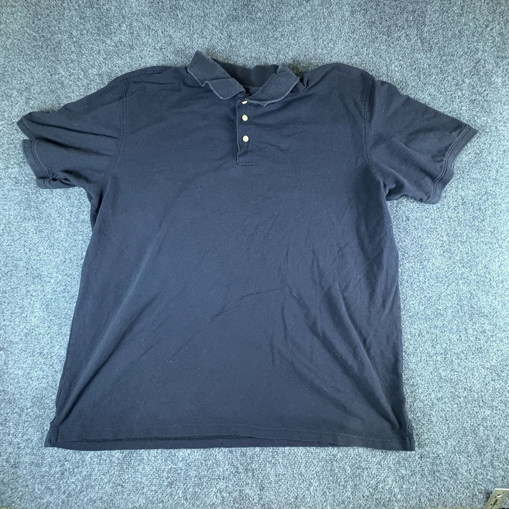 The Foundry Supply Co. Polo Shirt Mens 3XLT‎ Navy Blue Cotton Short Sleeve Golf